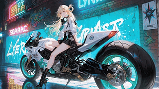 霓虹街头机车少女