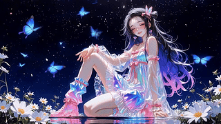 星夜蝶舞少女