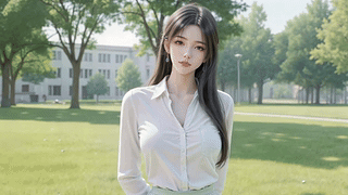 清新校园长发少女