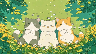 草地上的慵懒小猫