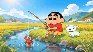 可爱钓龙虾小新
