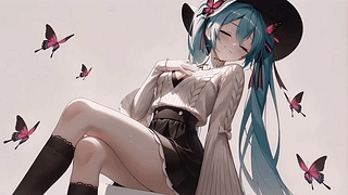 性感心动黑丝长腿初音