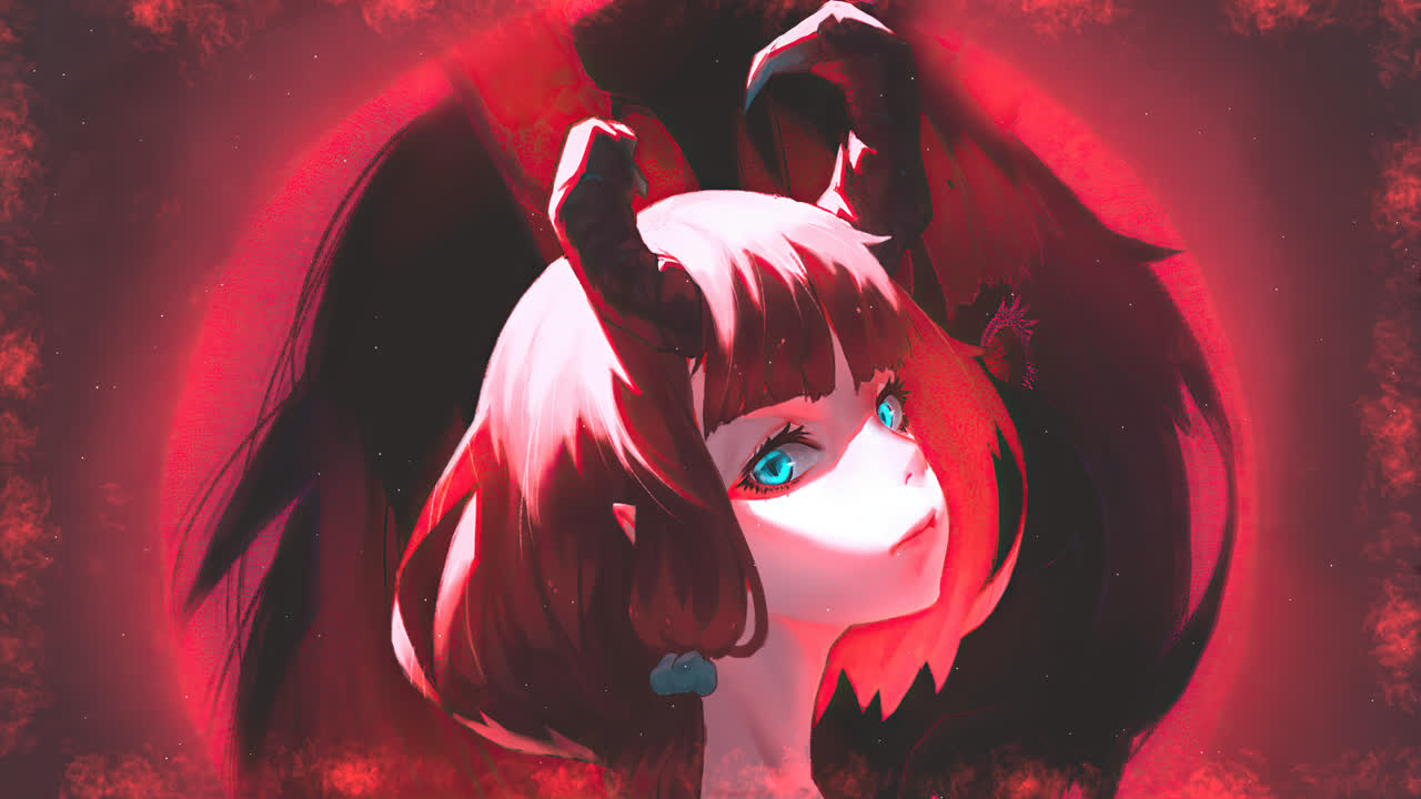 动漫女孩恶魔角