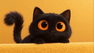 黑猫萌眼