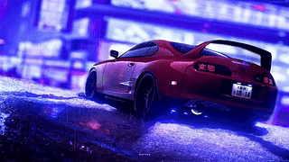 红色丰田Supra 东京
