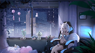 带有动物耳朵的动漫女孩