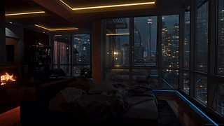 雨天城市景观 4K