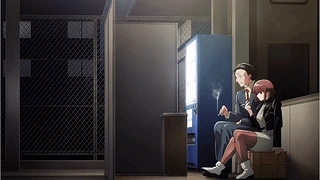 在超市后门吸烟的两人-田山×佐佐木 动态壁纸 | 作者：五子棋
