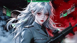 枪战白发少女 动态壁纸 | 作者：宅婳氏