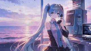 夕阳海电话亭初音（音乐互动）