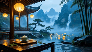 国风山水亭