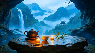 国风山水雨景