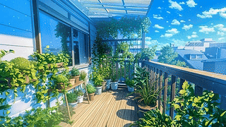 夏日小屋阳台
