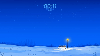 雪夜01_4K飘雪高清壁纸