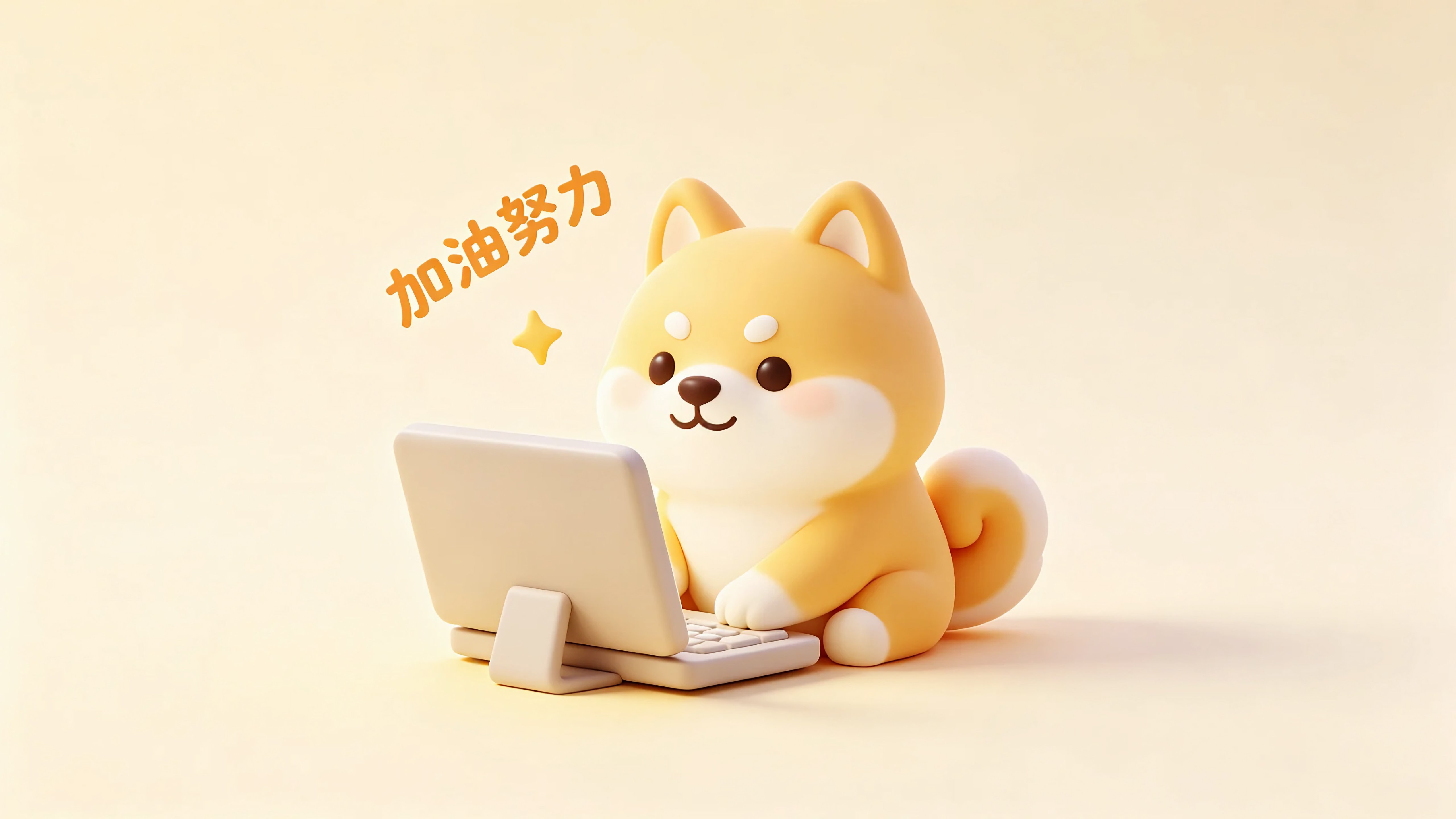 加油努力打工小柴犬