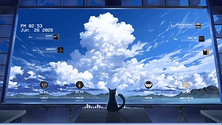 窗边的猫 多种自定义（Steam成就展示） 动态壁纸 | 作者：千千壁纸