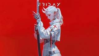武士少女 | 时钟 | 音频响应 | 4K 动态壁纸 | 作者：Setya