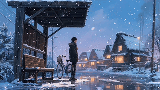 雪天男孩