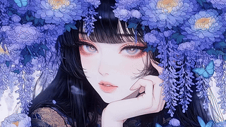 唯美浪漫花藤美女壁纸