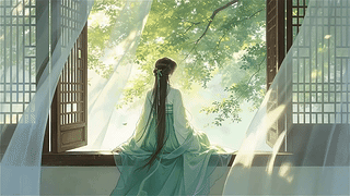 古风庭院美女壁纸