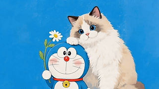哆啦A梦和猫咪