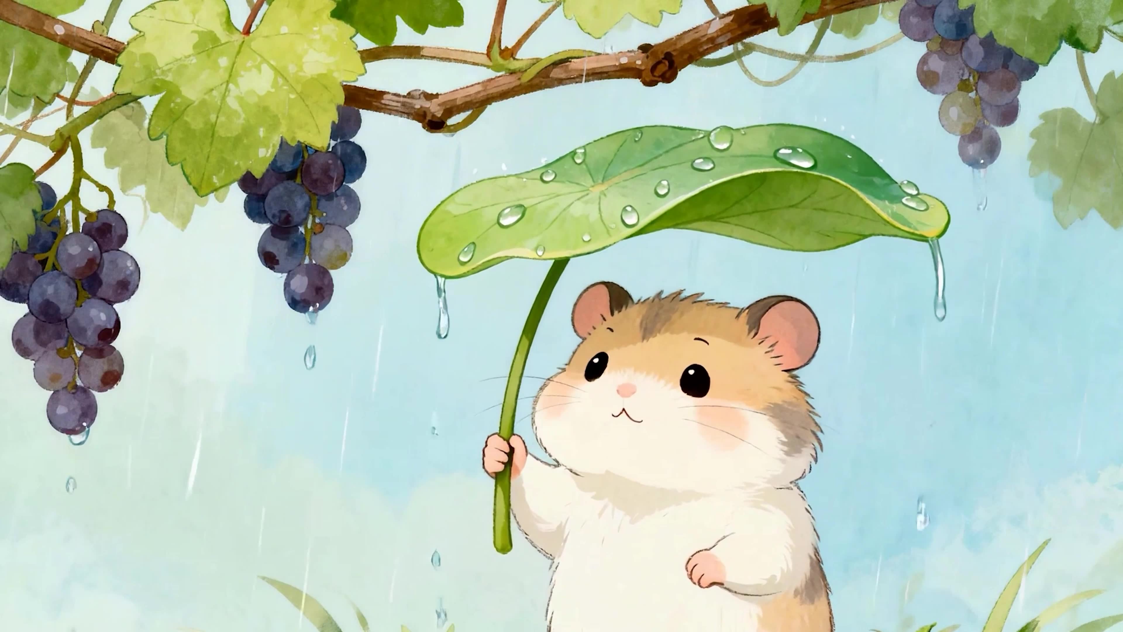 葡萄树下松鼠