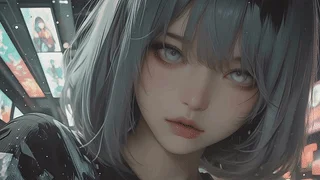 二次元动漫银发美女
