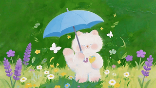 撑伞的猫