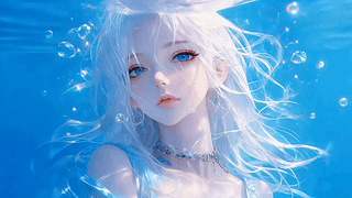 水中银发美女