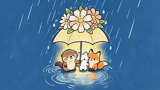 雨中的小可爱
