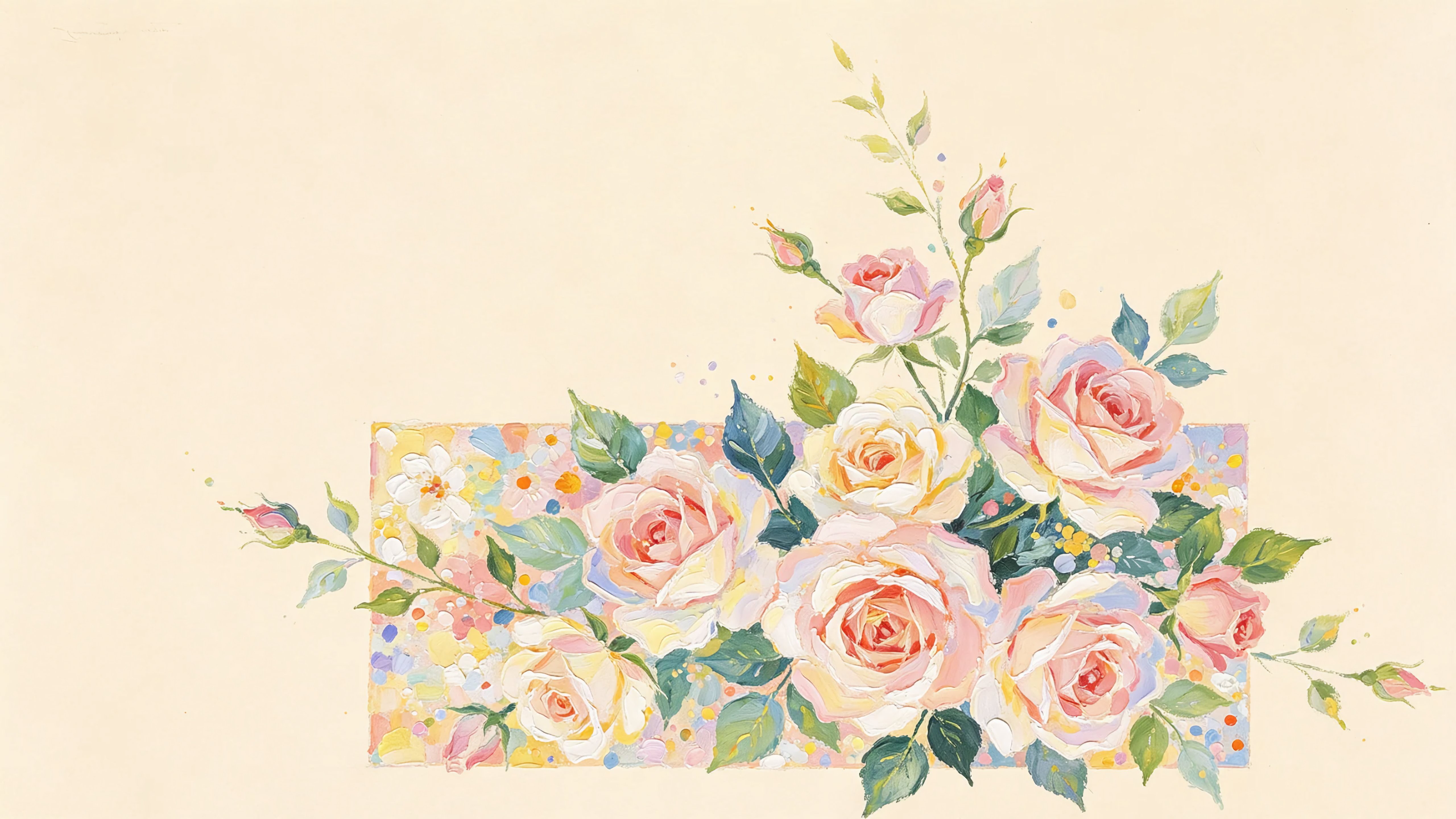 唯美的玫瑰花插画