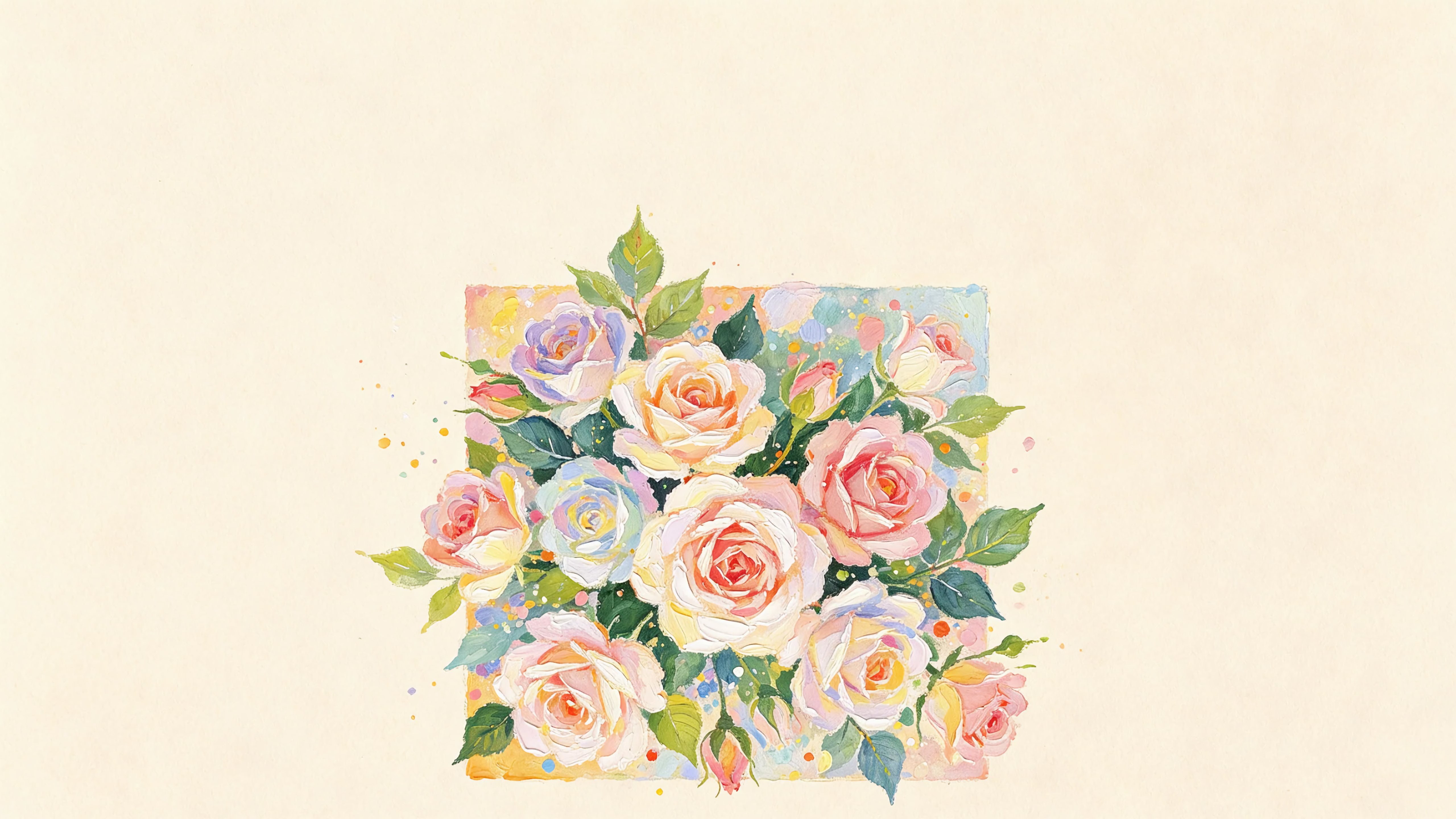 唯美的玫瑰花插画