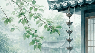 下雨的古庙