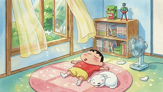 小新和小白夏日午后小憩