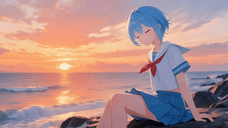海边看晚霞