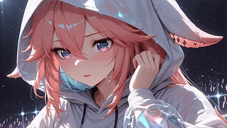 星夜粉发少女