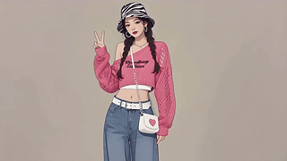 粉衣少女