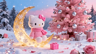 雪夜萌猫