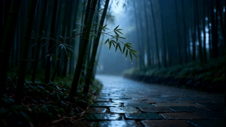 雨中竹林