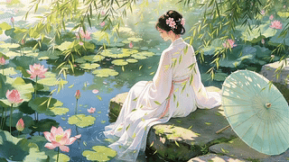 美女荷花池