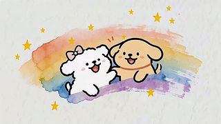 可爱的线条小狗