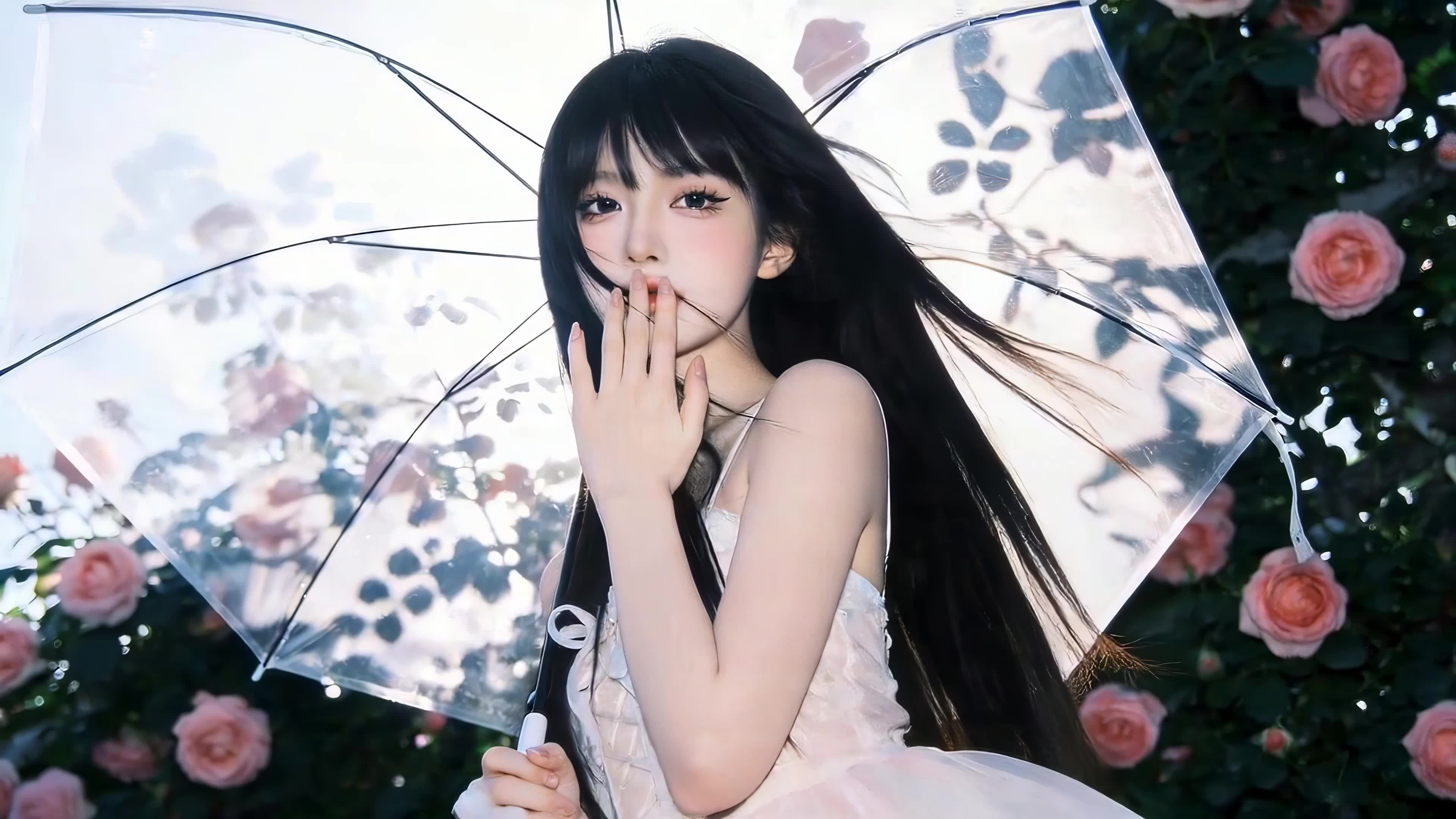 伞下女孩