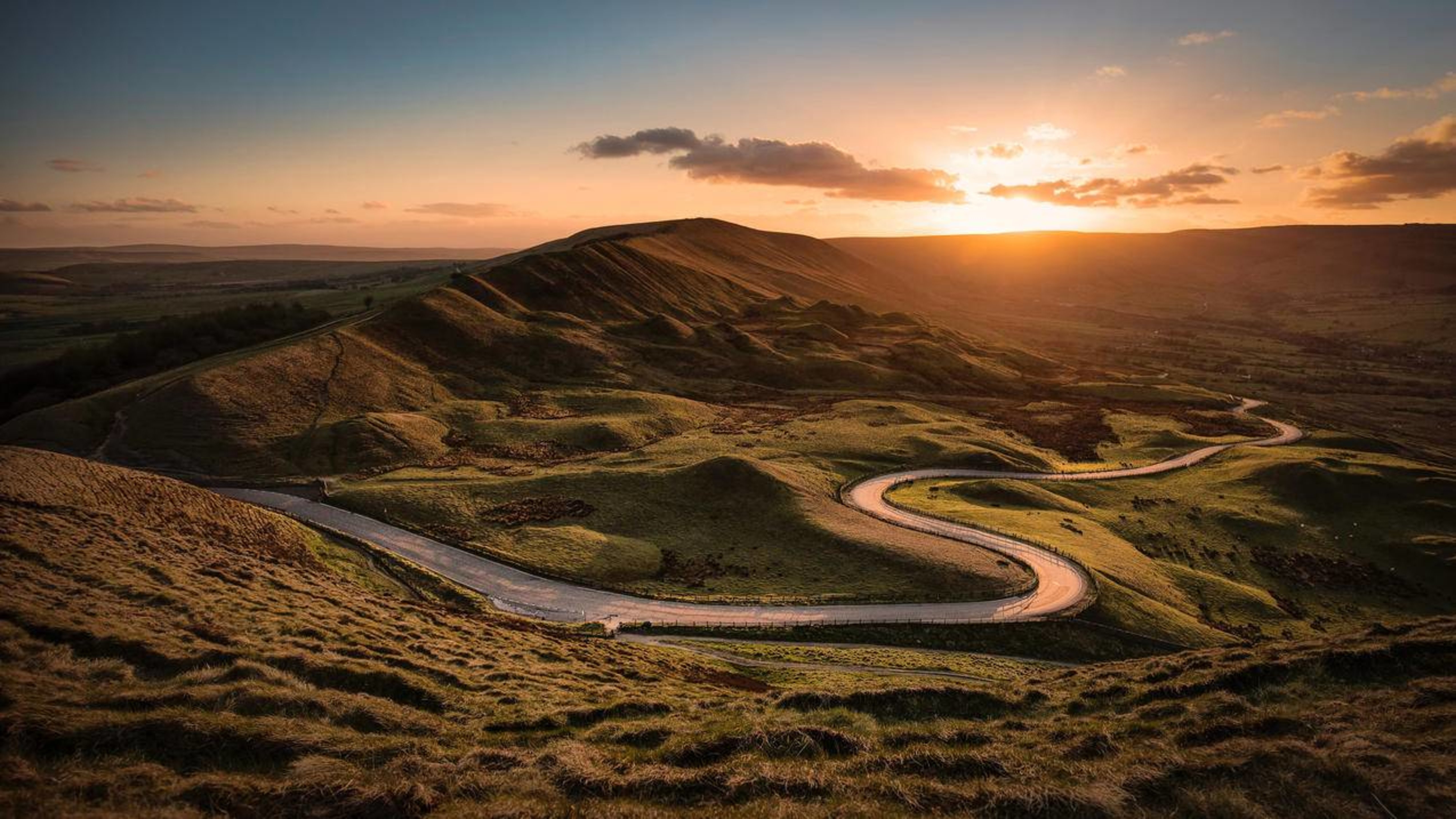 风景夕阳黄昏公路