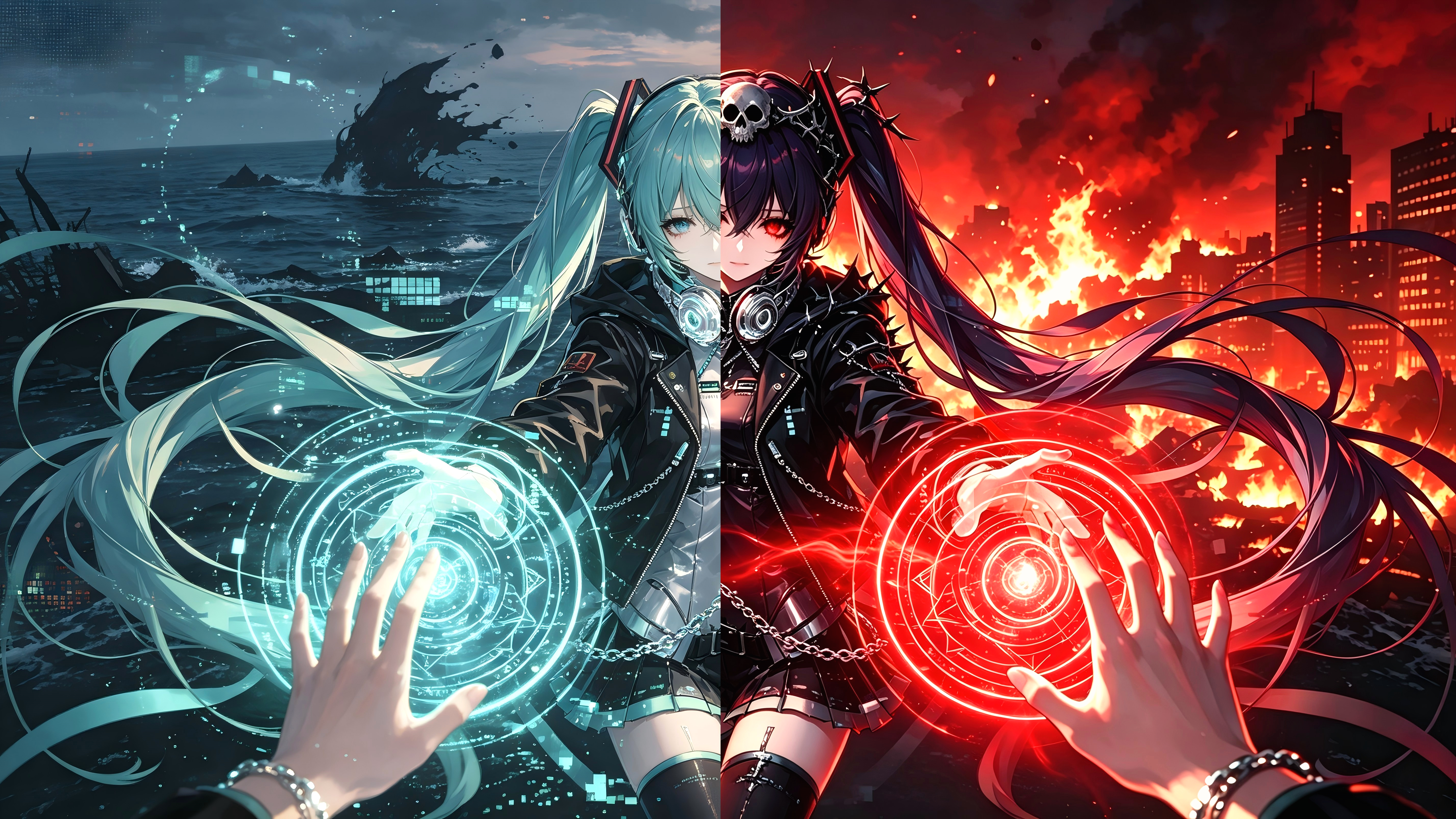两面初音(昼夜变化/音乐交互)