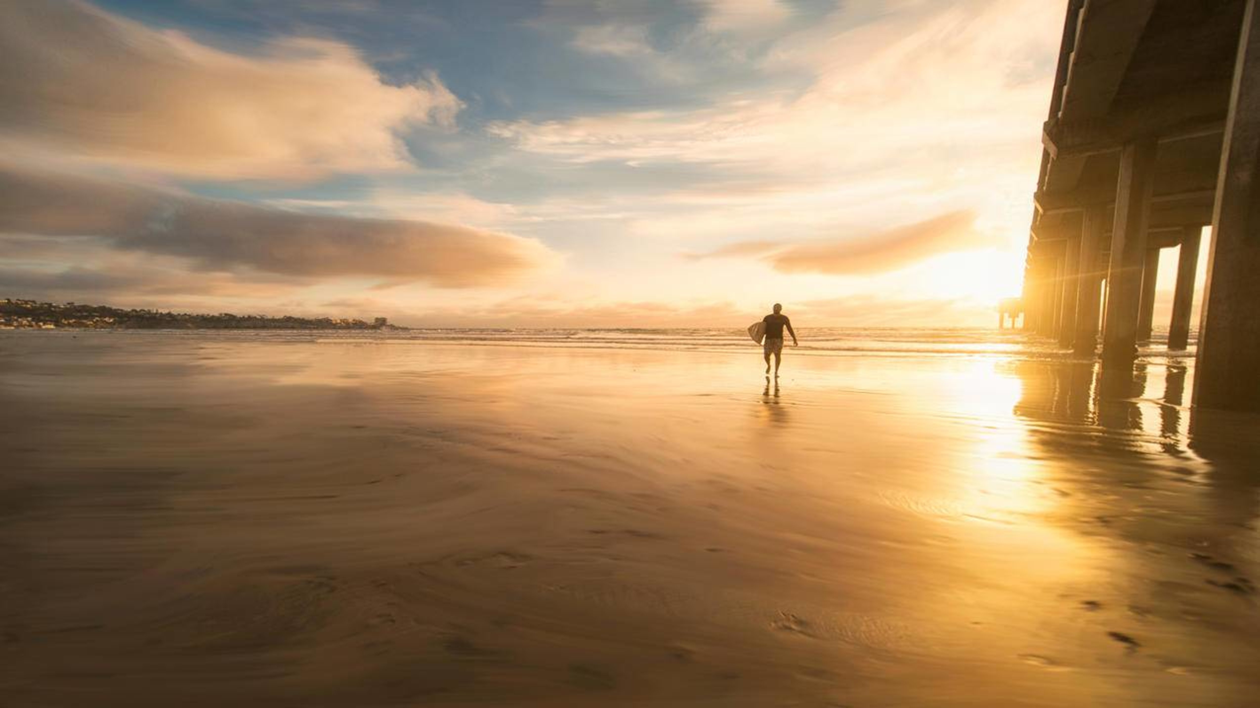 风景夕阳海滩大海