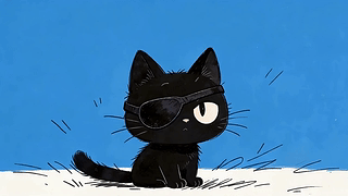 可爱小黑猫