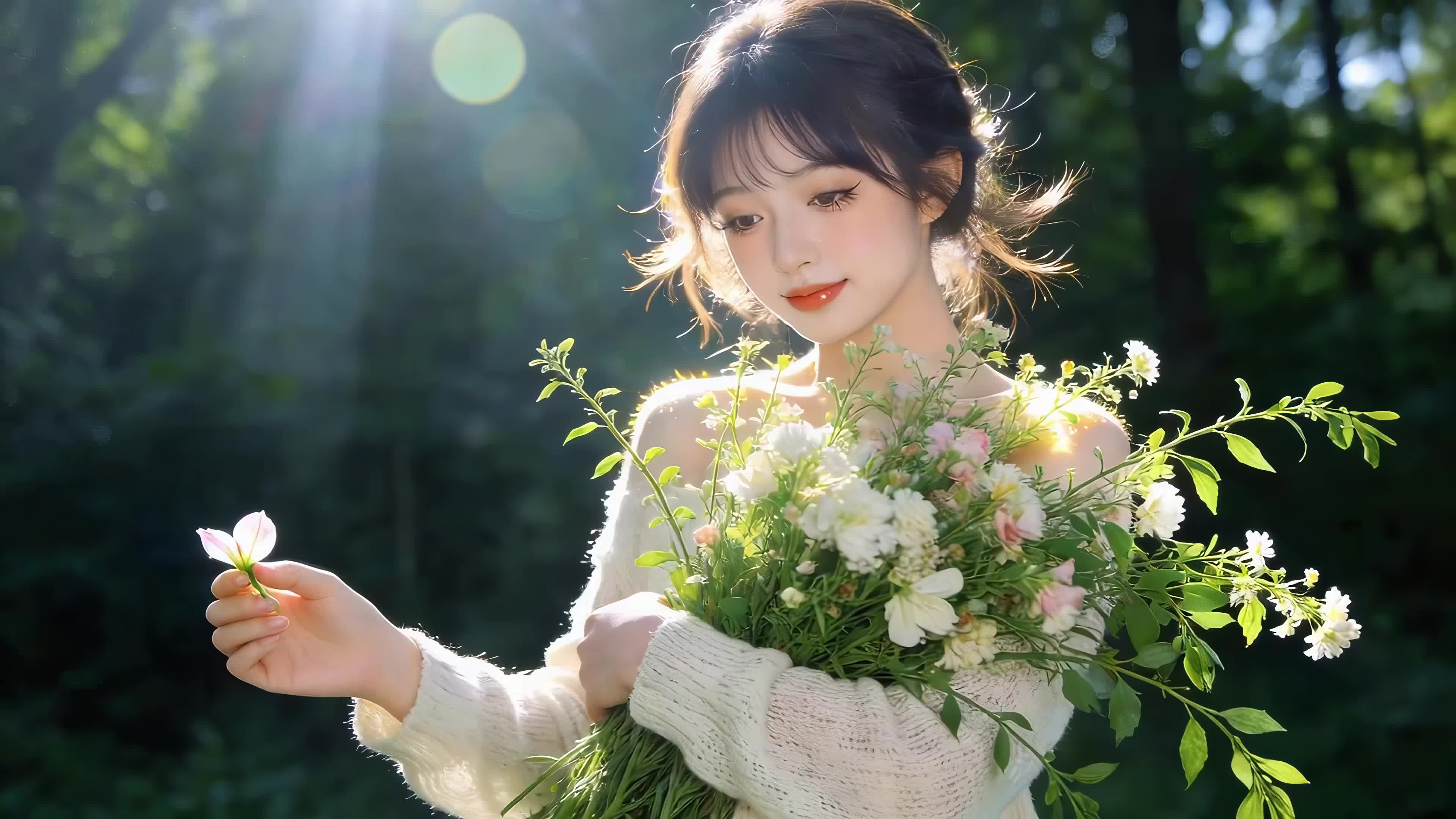 鲜花美女