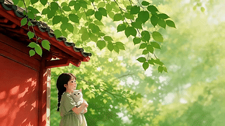 树下女孩