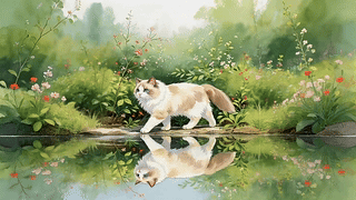 水边的猫咪