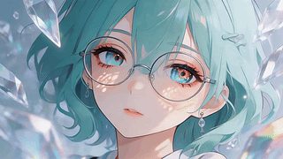 可爱眼镜女孩